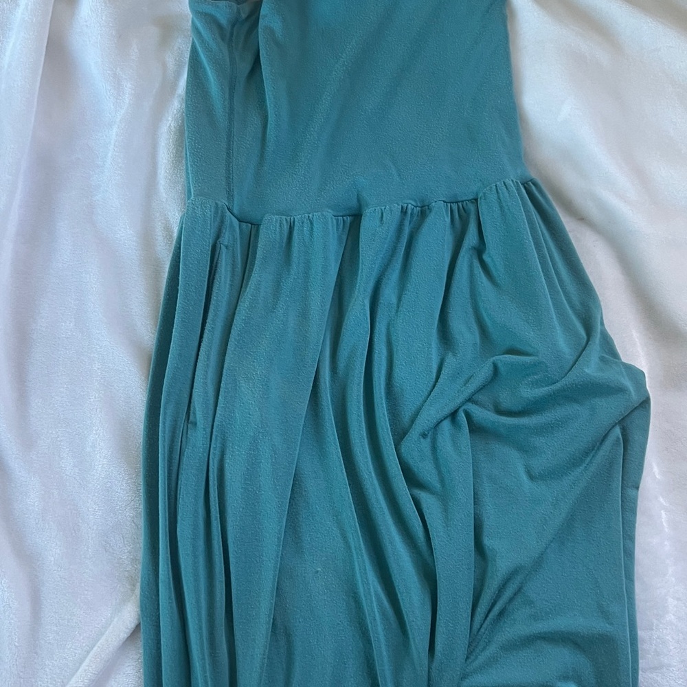 Elegant Teal Strapless Dress
